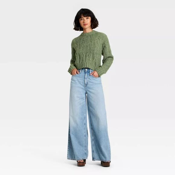 Universal Thread Sweaters - Women's Cozy Cable Crewneck Pullover Sweater - Universal Thread